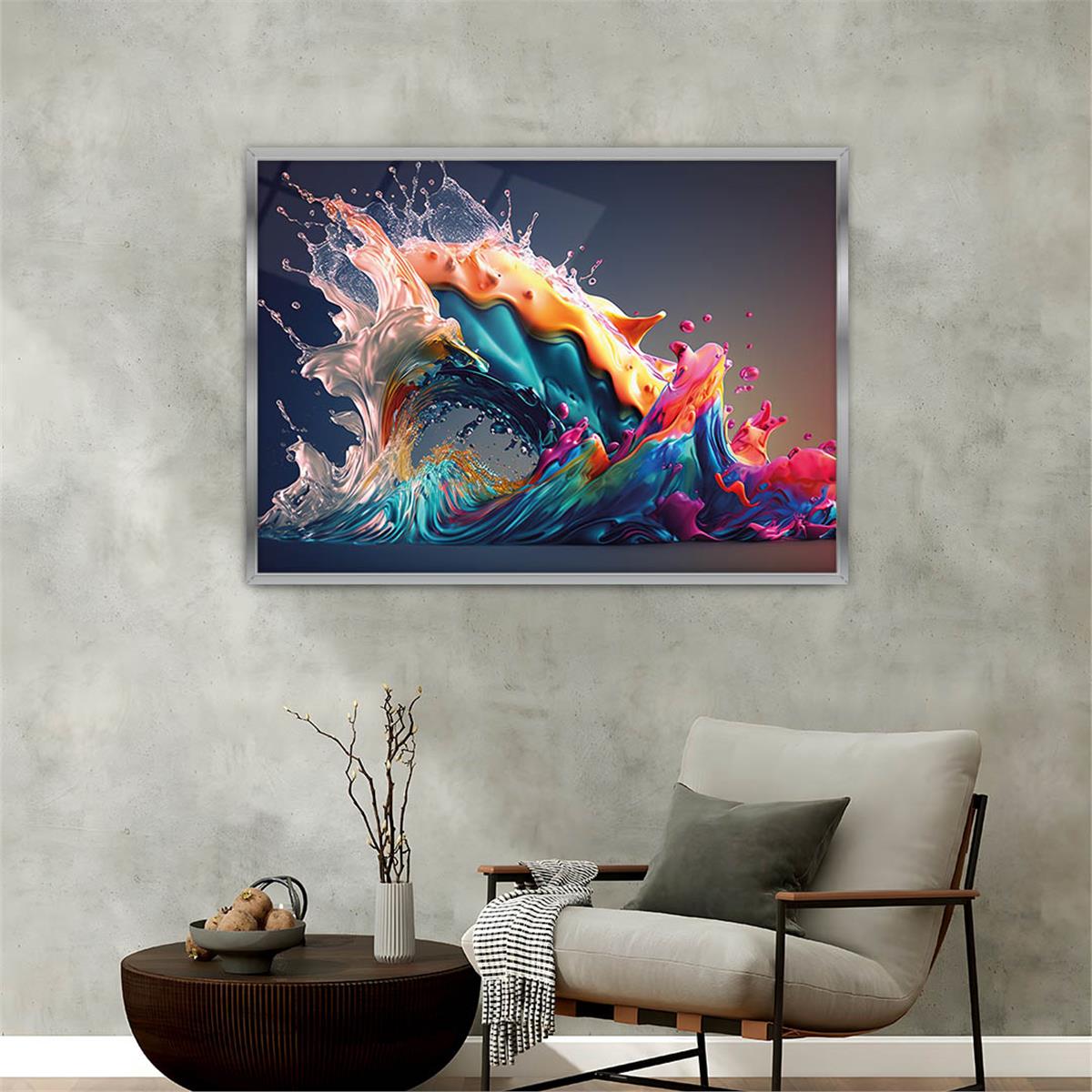 Aluminum-Framed Art-Themed Tempered Glass Wall Art 008