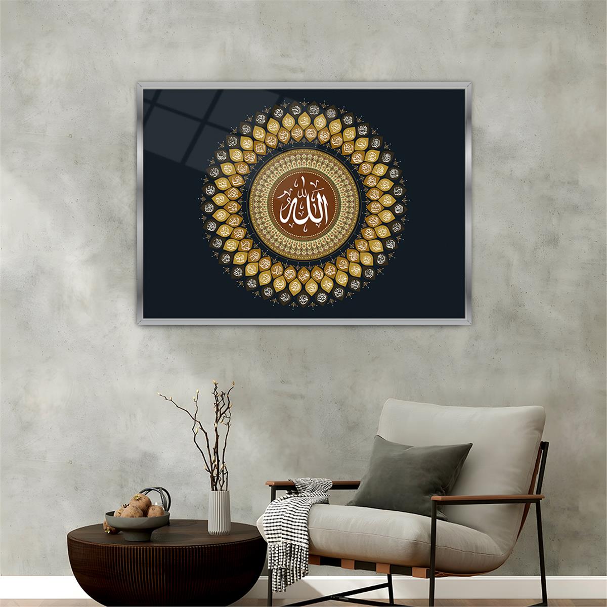 Tableau en verre à thème religieux avec cadre en aluminium  060