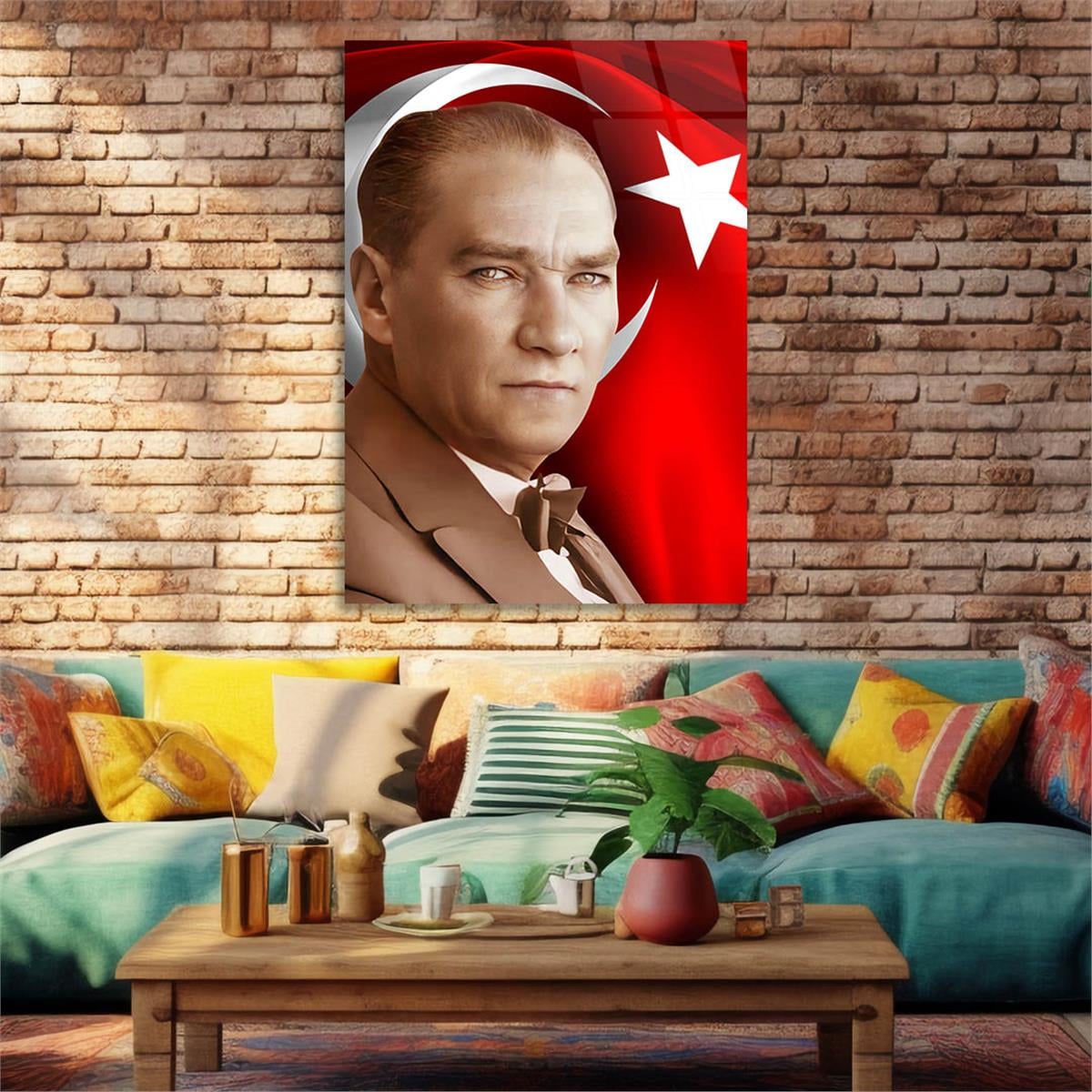 Dikey VatanTemalı Cam Tablo 257