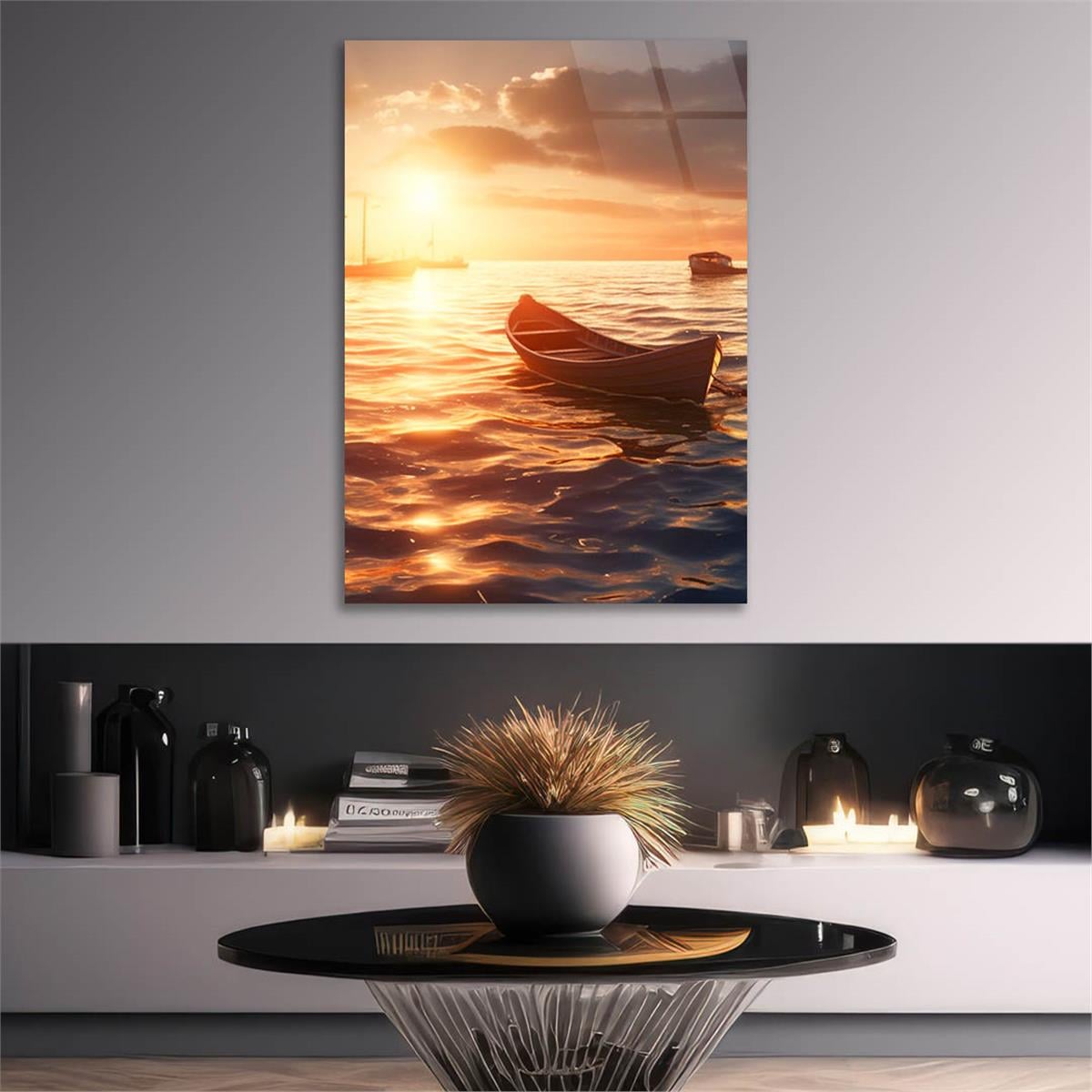 Dikey Doğa Temalı Cam Tablo 272