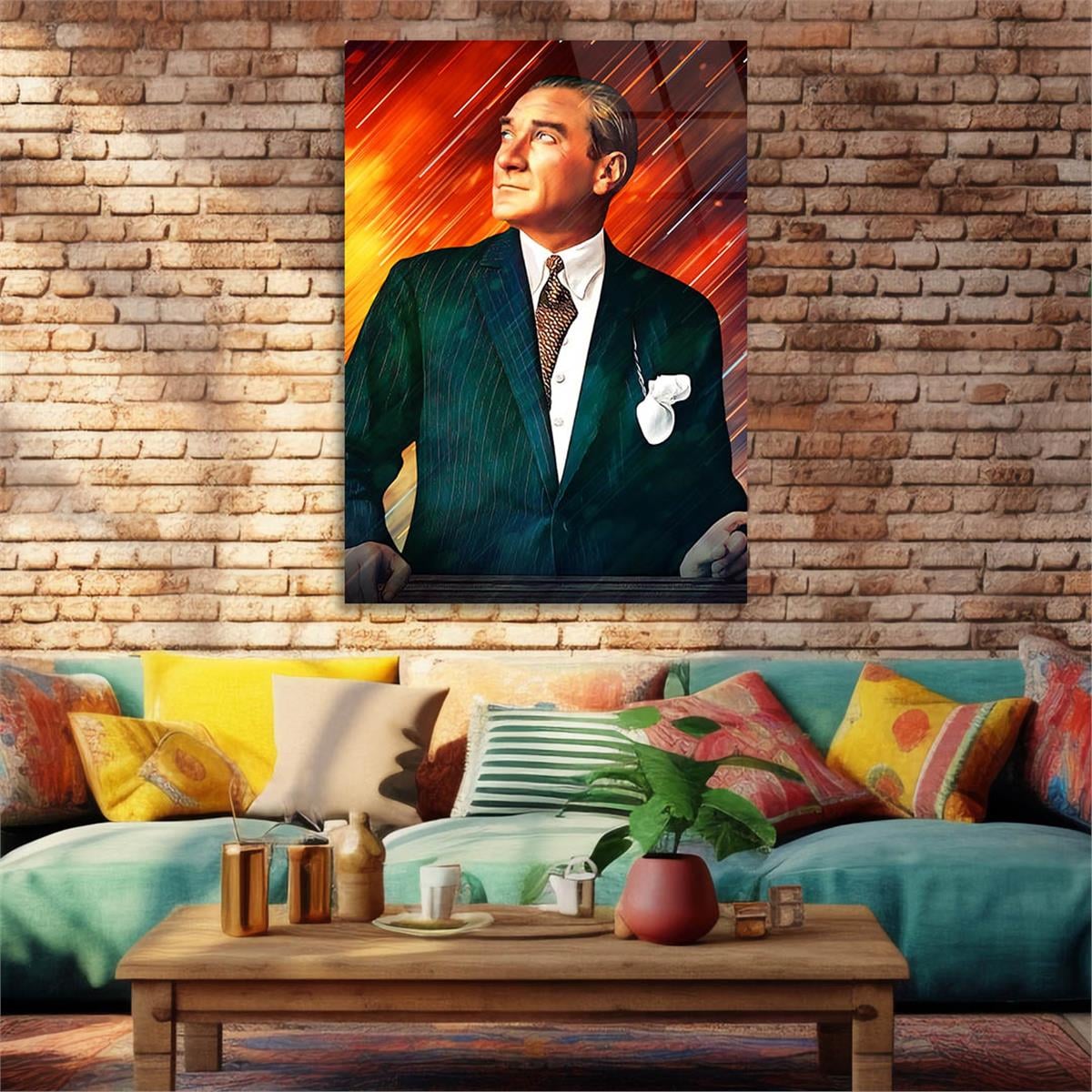 Dikey VatanTemalı Cam Tablo 202