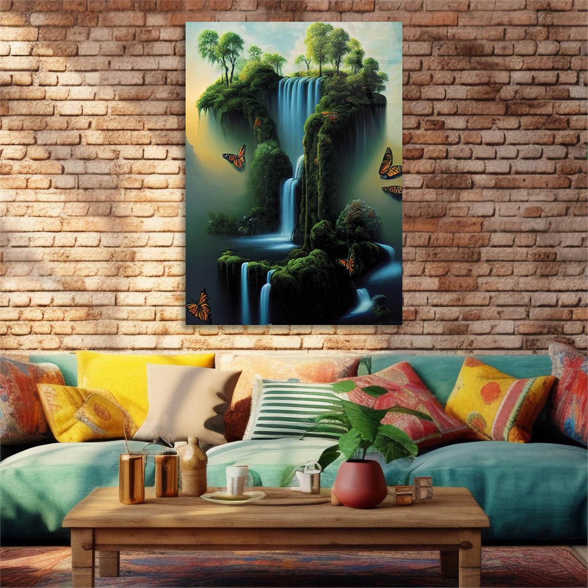 Vertical Tempered Glasss Wall Arts Art-Themed 307