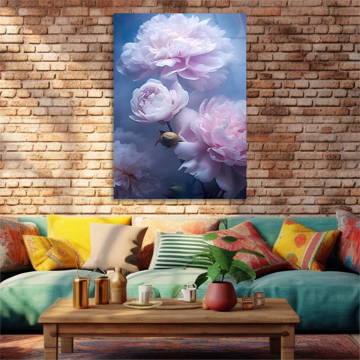 Dikey Sanat Temalı Cam Tablo 413