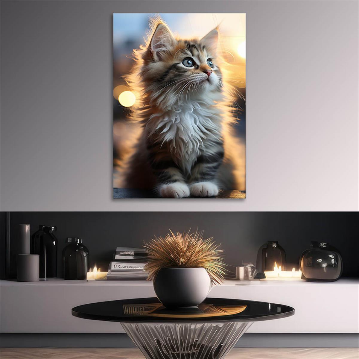 Dikey Doğa Temalı Cam Tablo 418