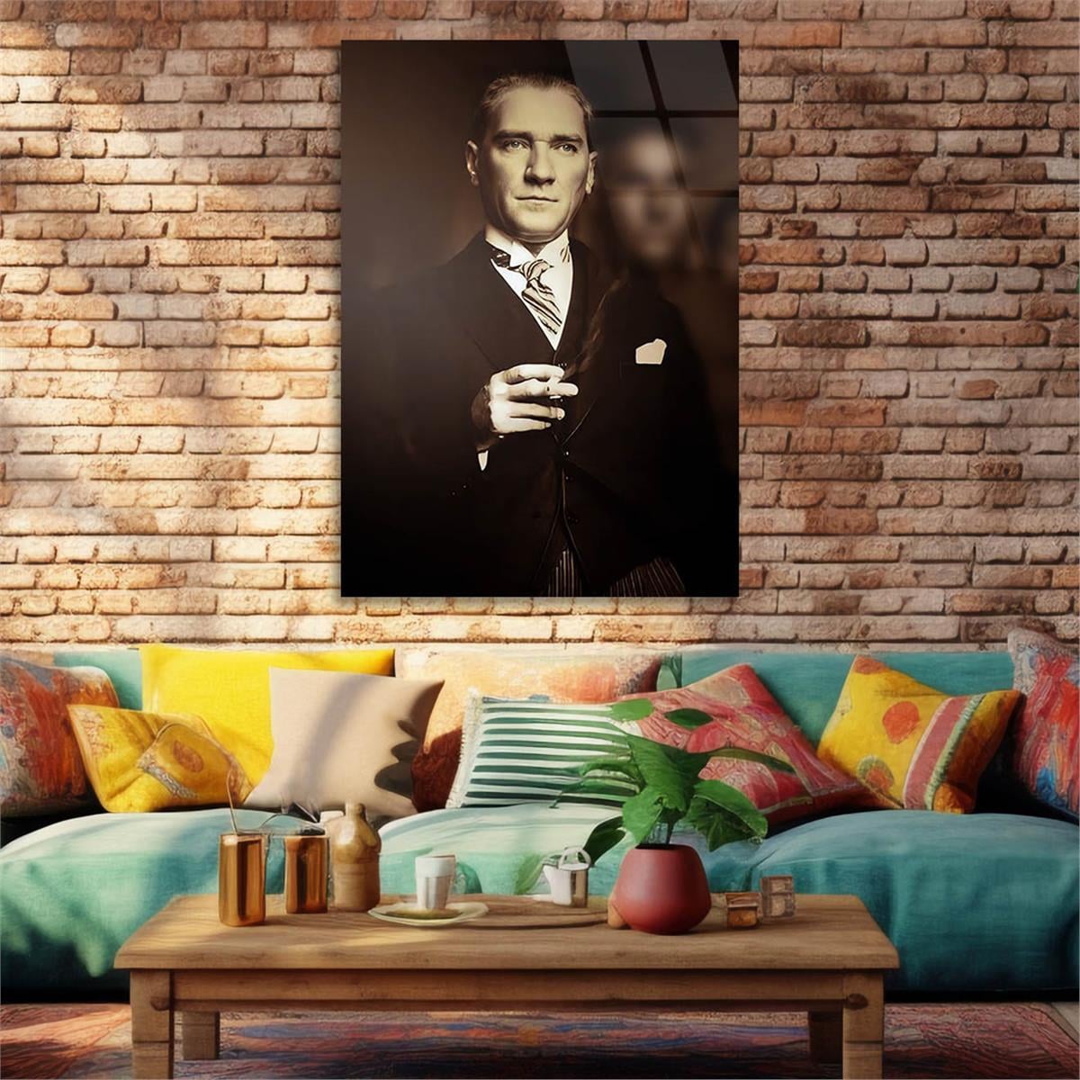 Dikey VatanTemalı Cam Tablo 270