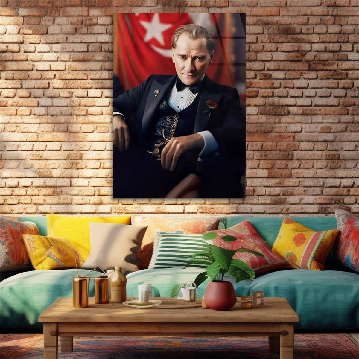 Dikey VatanTemalı Cam Tablo 205