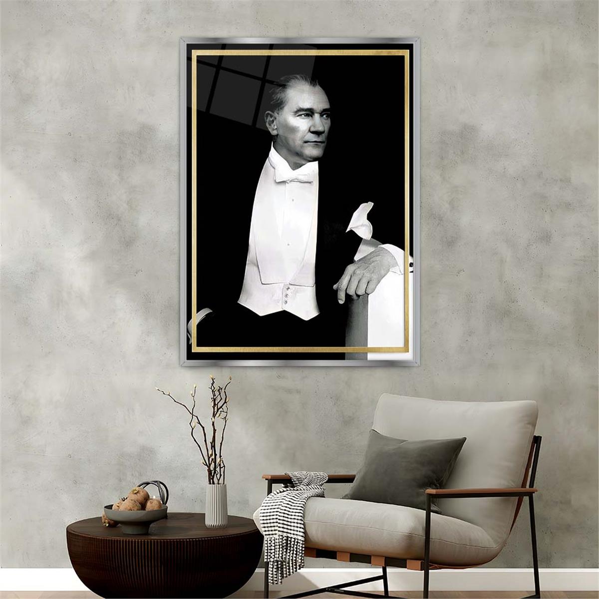 لوحة زجاجية وطني مع اطار ألمنيوم