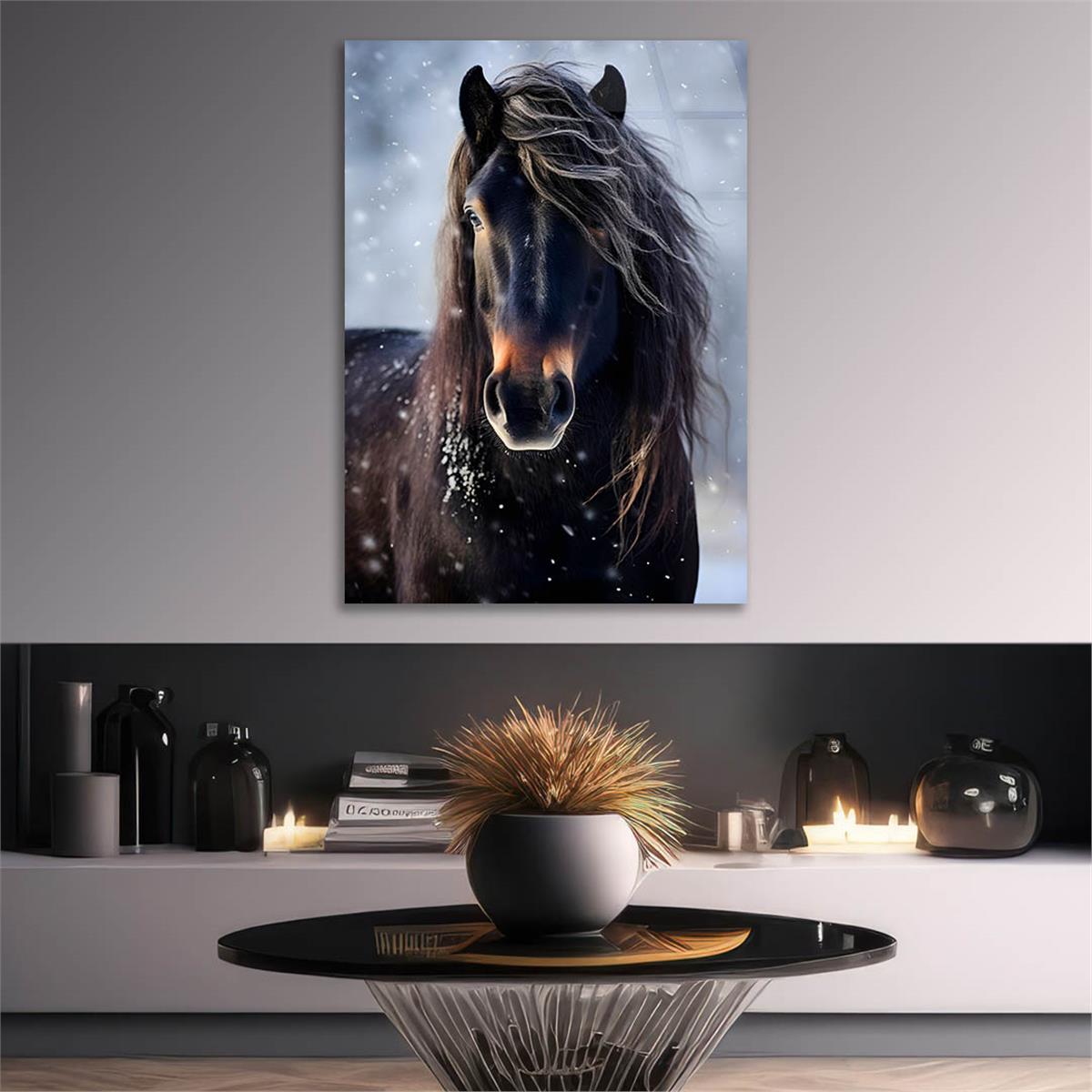 Dikey Doğa Temalı Cam Tablo 382