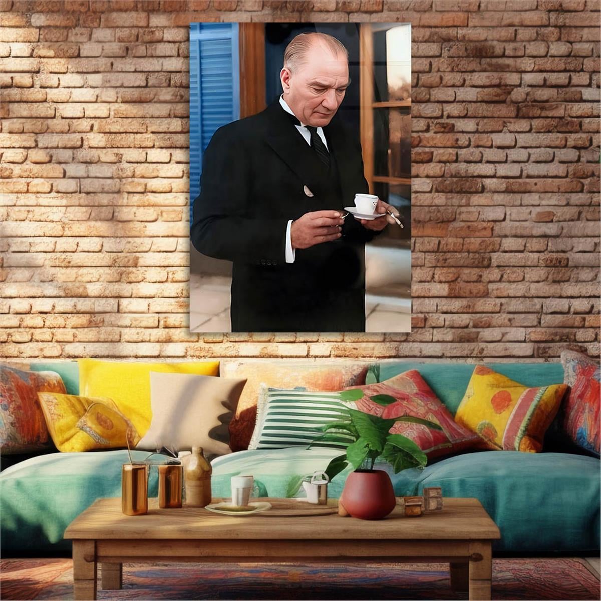 Dikey VatanTemalı Cam Tablo 195