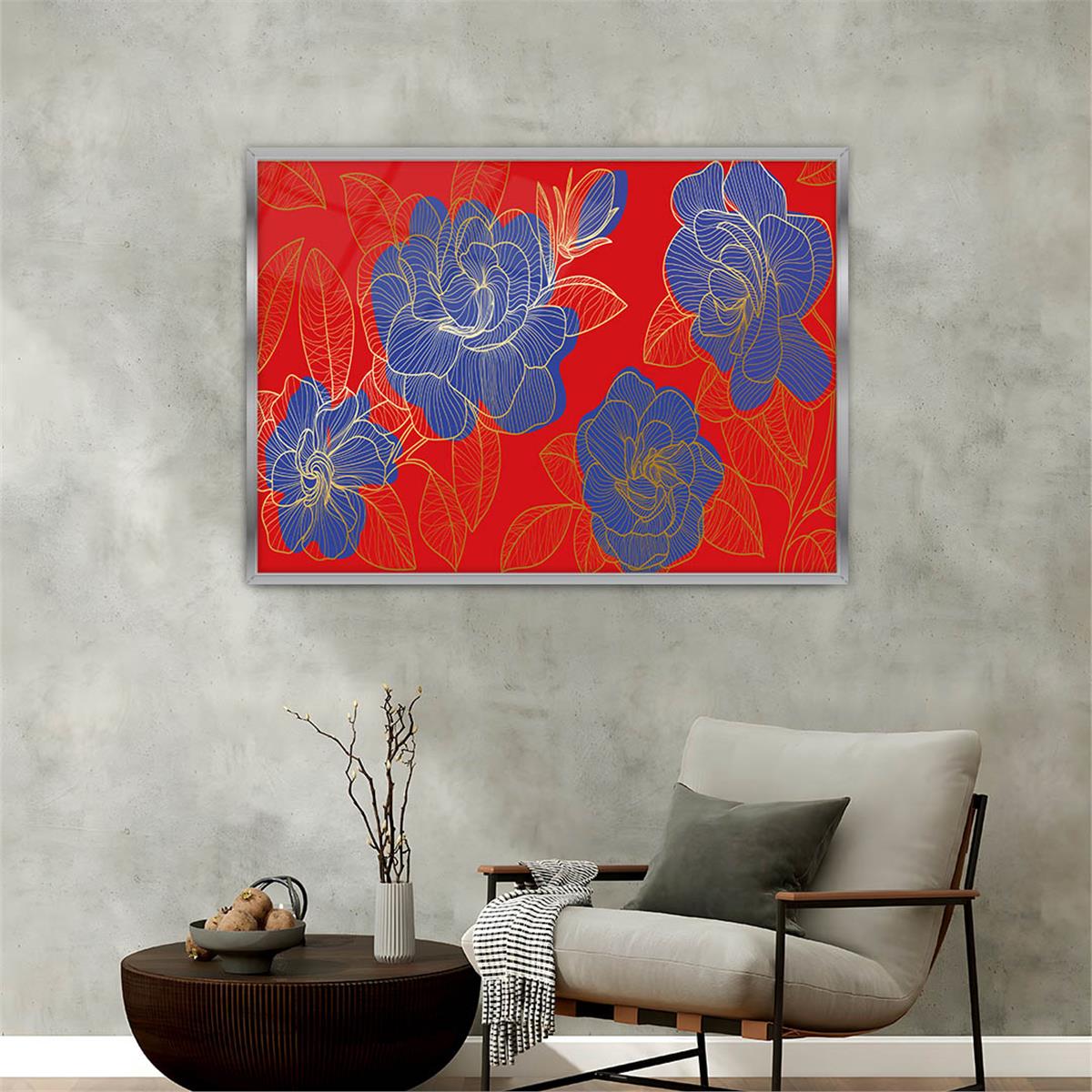 Aluminum-Framed Art-Themed Tempered Glass Wall Art 182