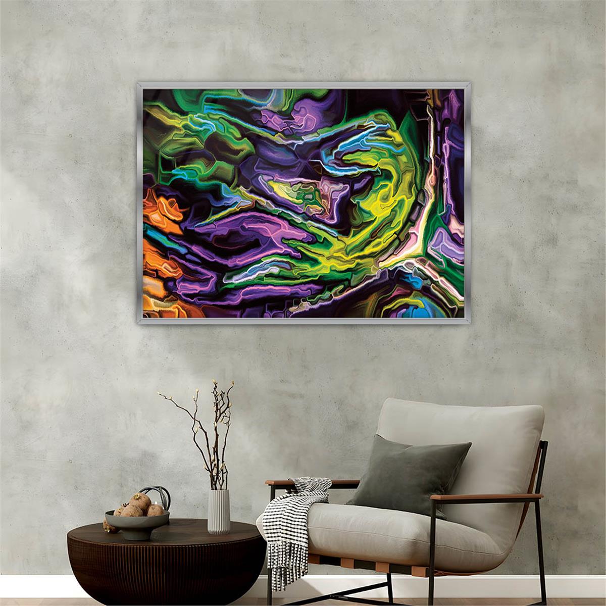 Aluminum-Framed Art-Themed Tempered Glass Wall Art 130