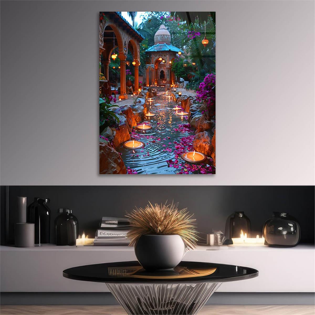 Dikey Doğa Temalı Cam Tablo 255