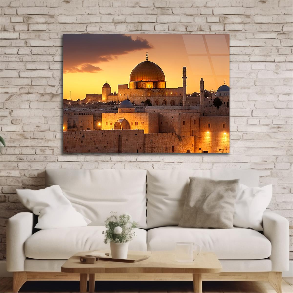 Yatay Dini Temalı Cam Tablo 187