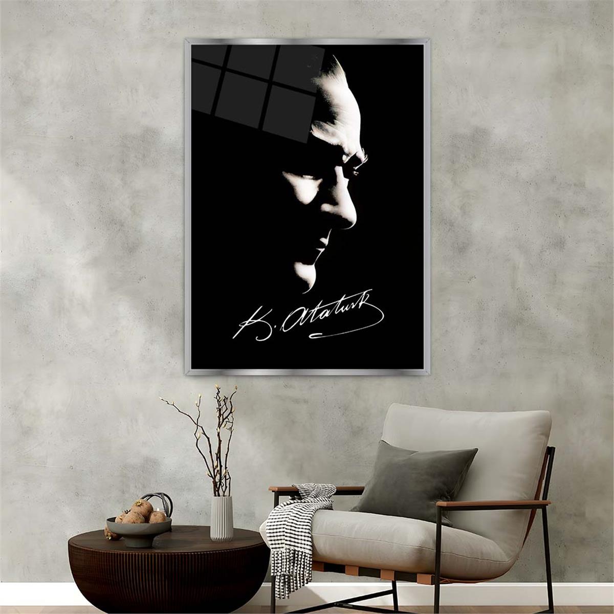 Aluminum-Framed National-Themed Tempered Glass Wall Art 095