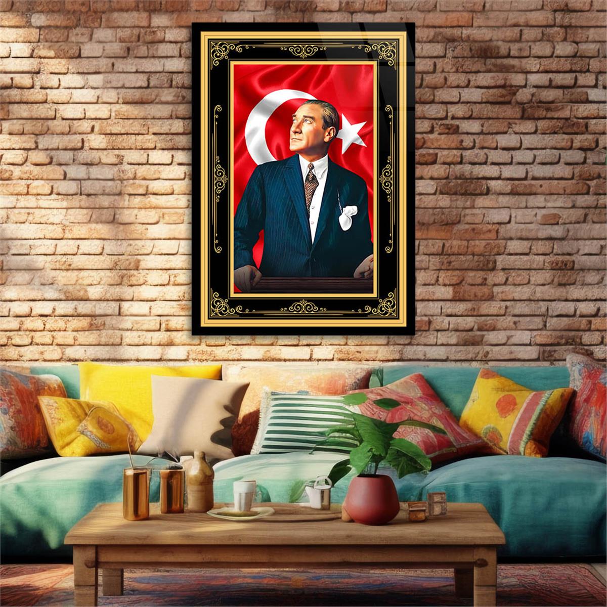 Dikey VatanTemalı Cam Tablo 207