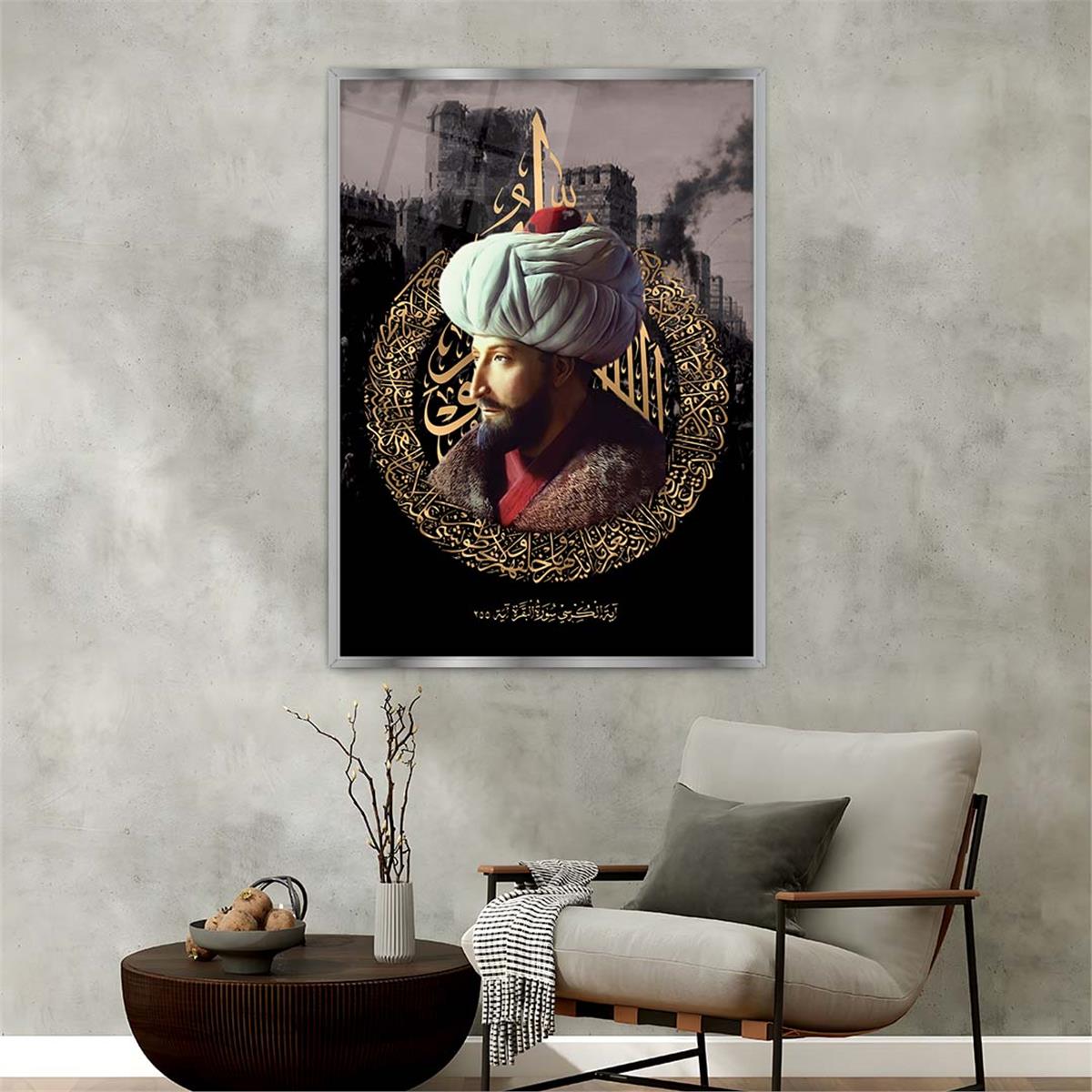 Aluminum-Framed National-Themed Tempered Glass Wall Art 035