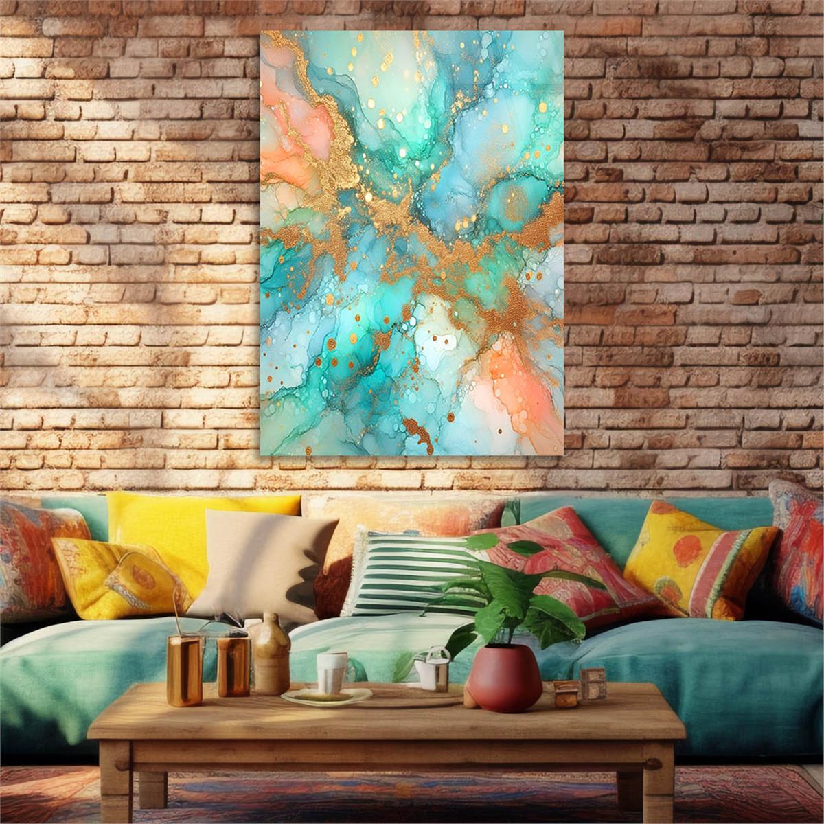 Dikey Sanat Temalı Cam Tablo 399