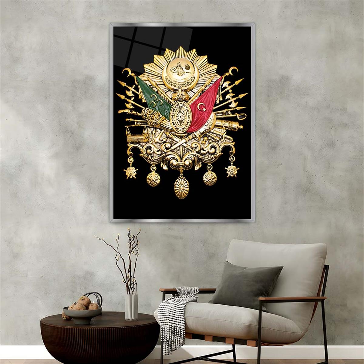 Aluminum-Framed National-Themed Tempered Glass Wall Art 023