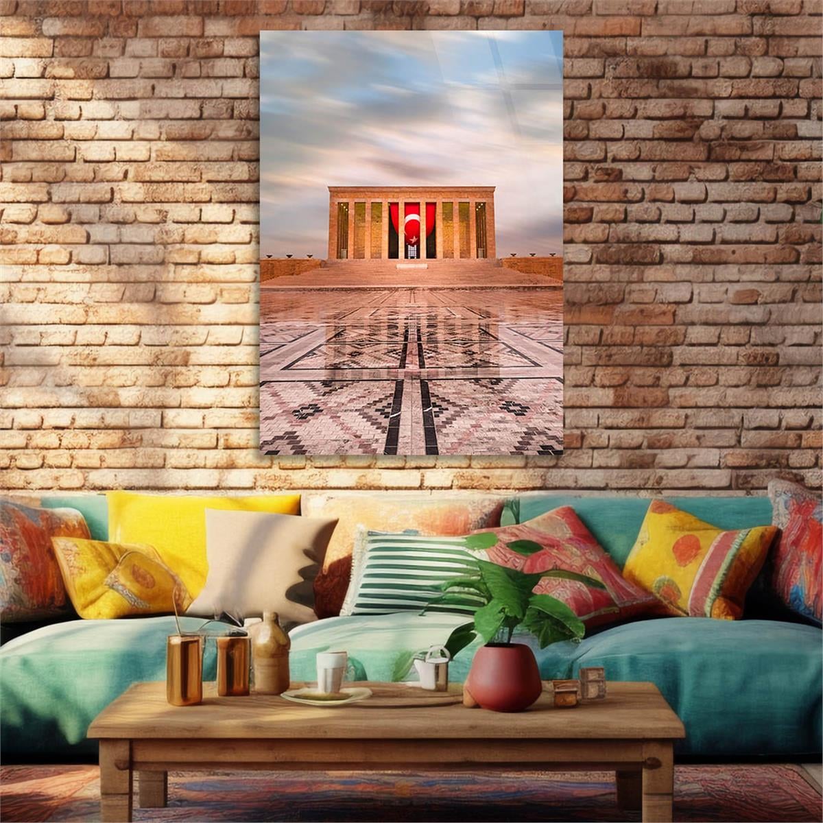 Dikey VatanTemalı Cam Tablo 170