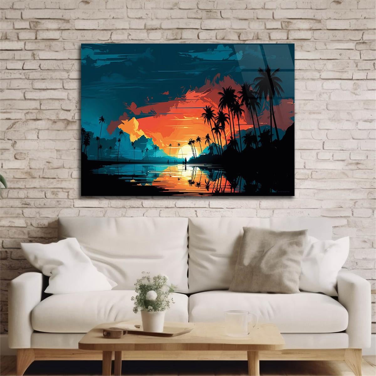 Horizontal Art-Themed Tempered Glass Wall Art 348
