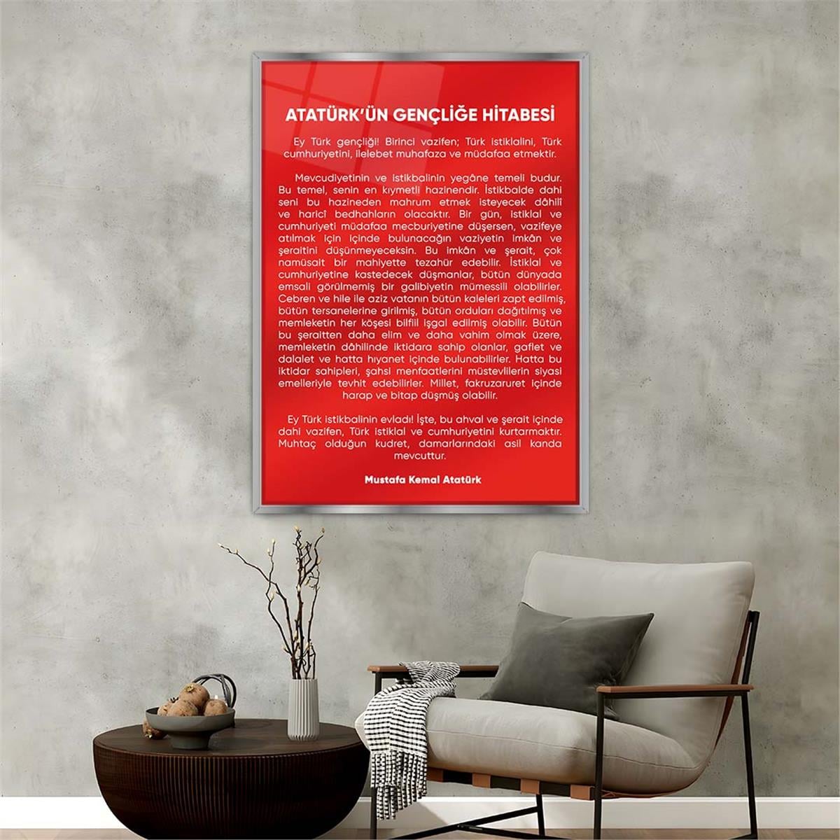 Aluminum-Framed National-Themed Tempered Glass Wall Art 047