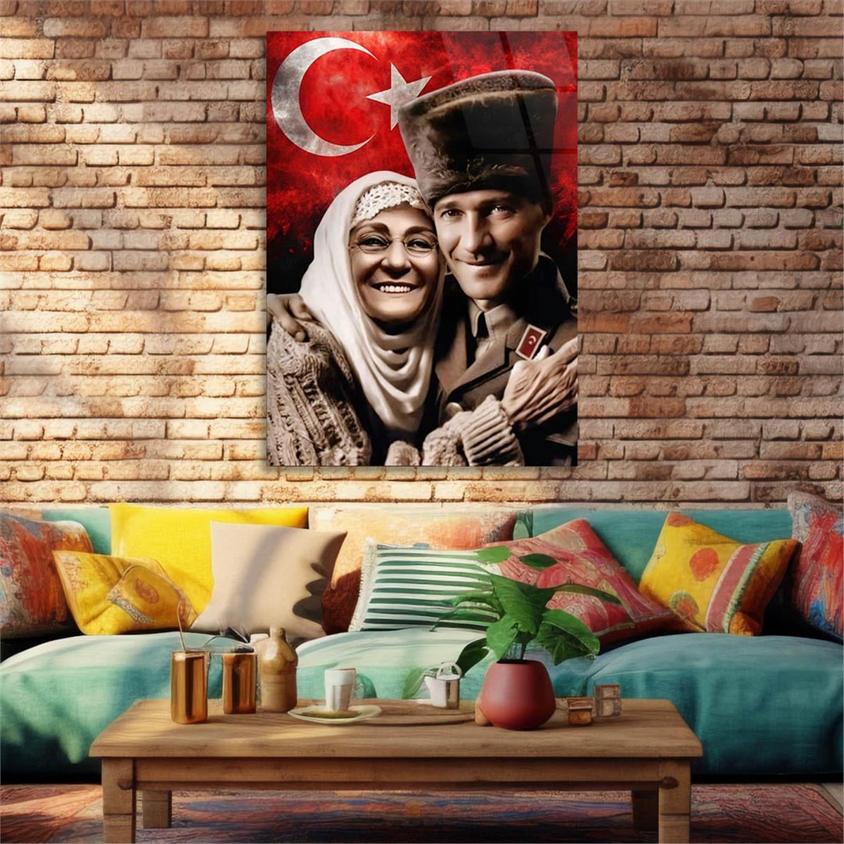 Dikey VatanTemalı Cam Tablo 228