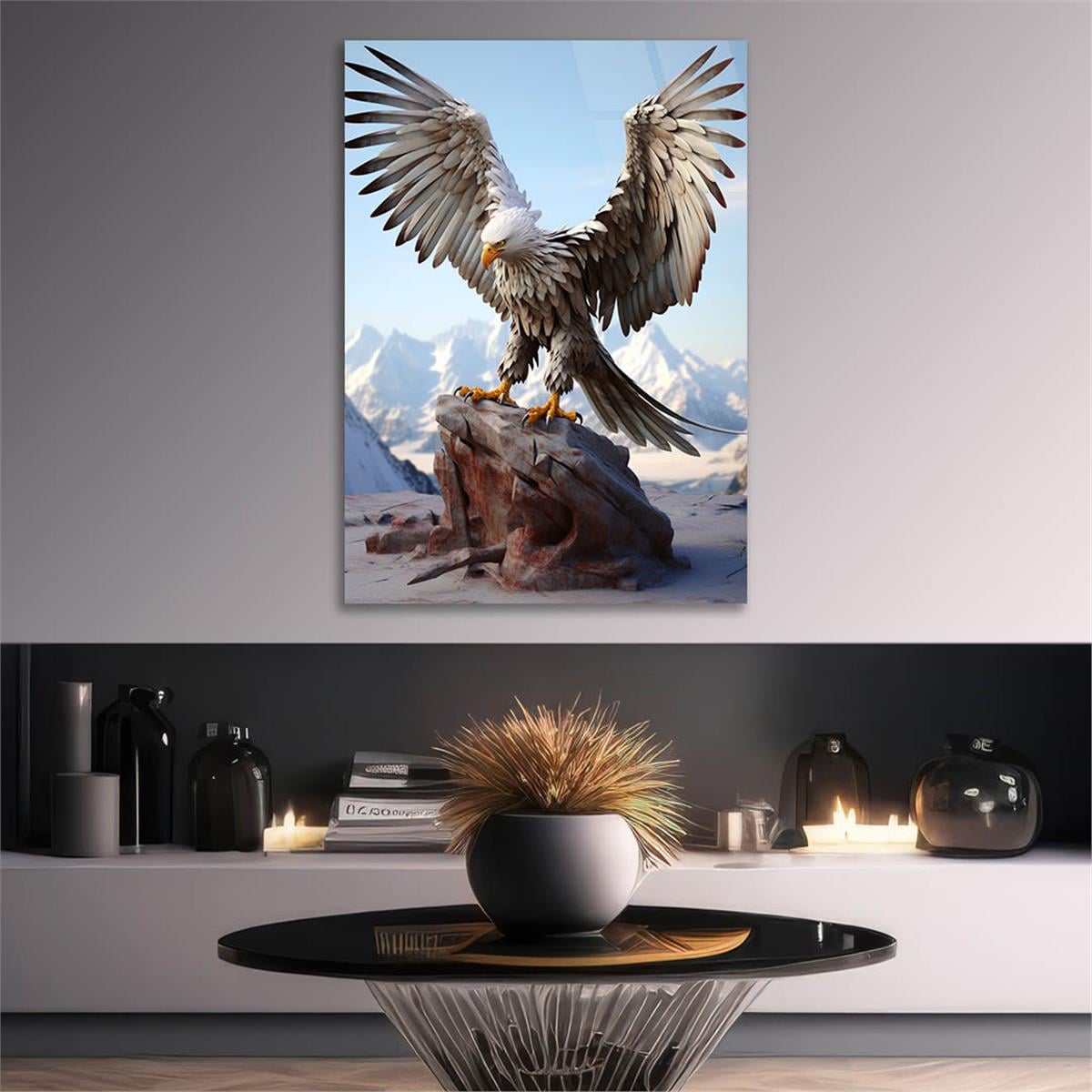 Dikey Doğa Temalı Cam Tablo 239