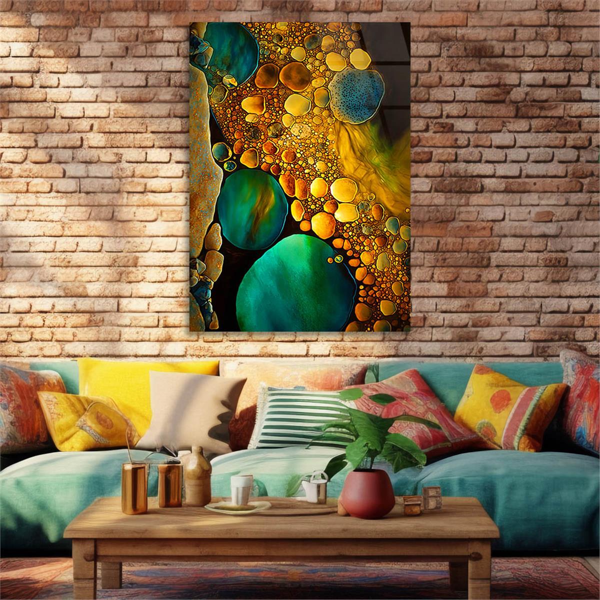 Dikey Sanat Temalı Cam Tablo 469