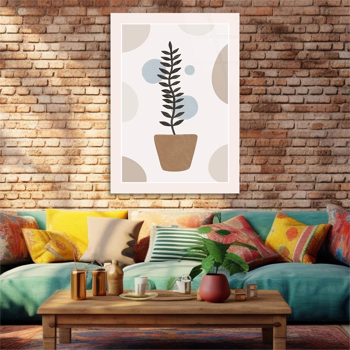 Dikey Sanat Temalı Cam Tablo 375