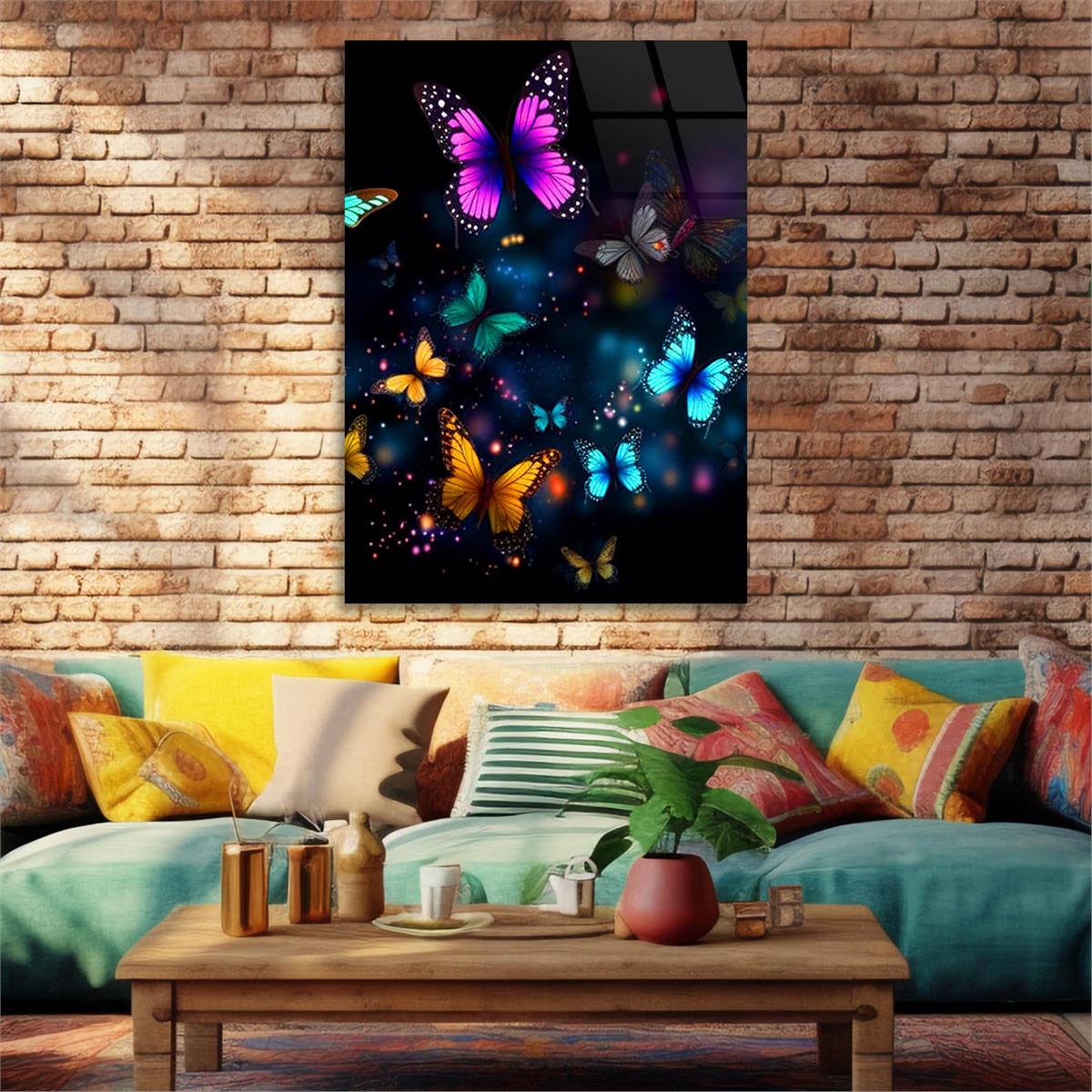 Dikey Sanat Temalı Cam Tablo 425
