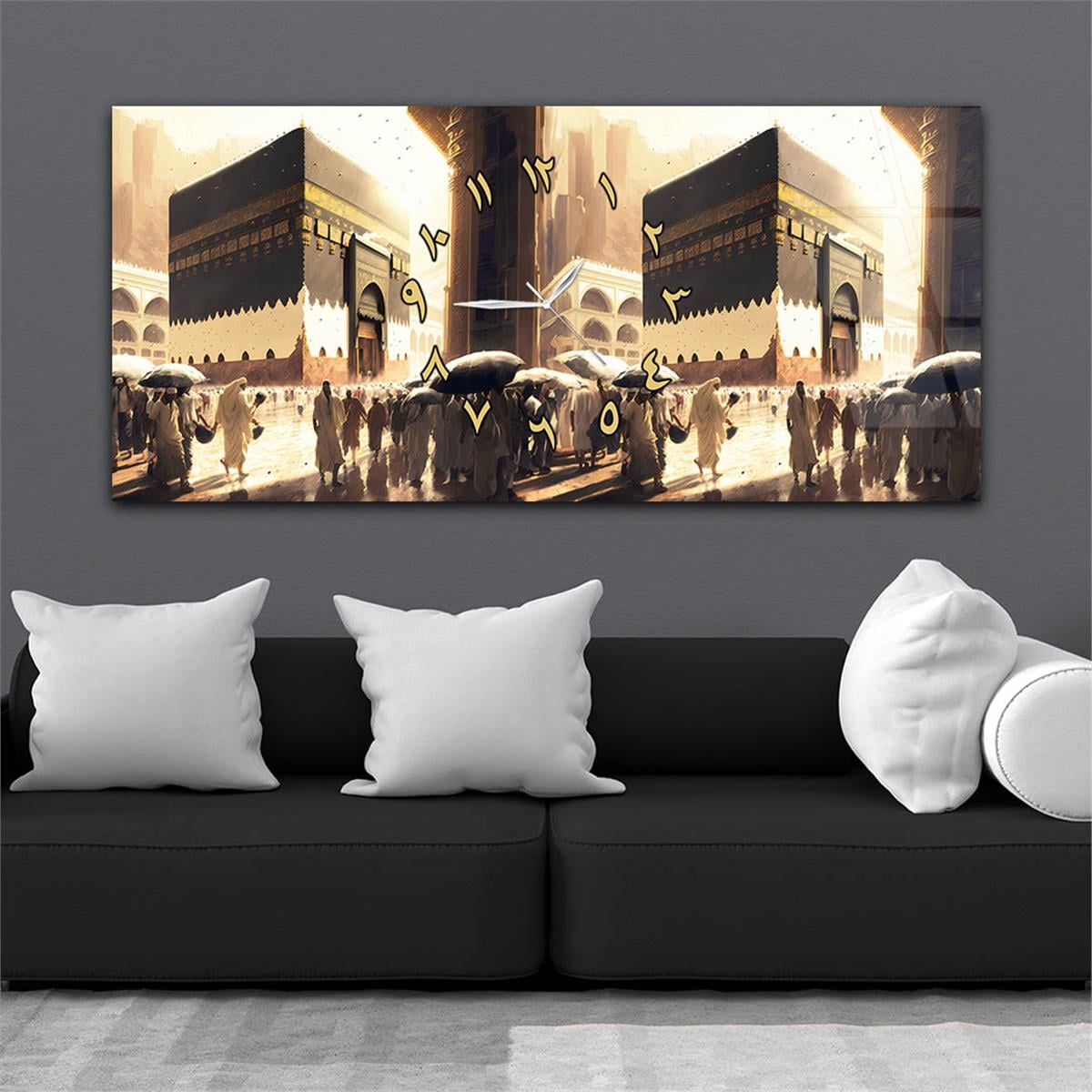 Middle-Clock, Religious-Themed Horizontal Glass Wall Painting 113