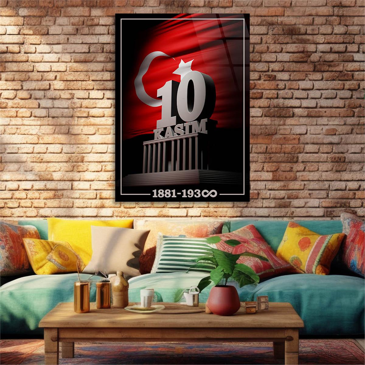 Dikey VatanTemalı Cam Tablo 129