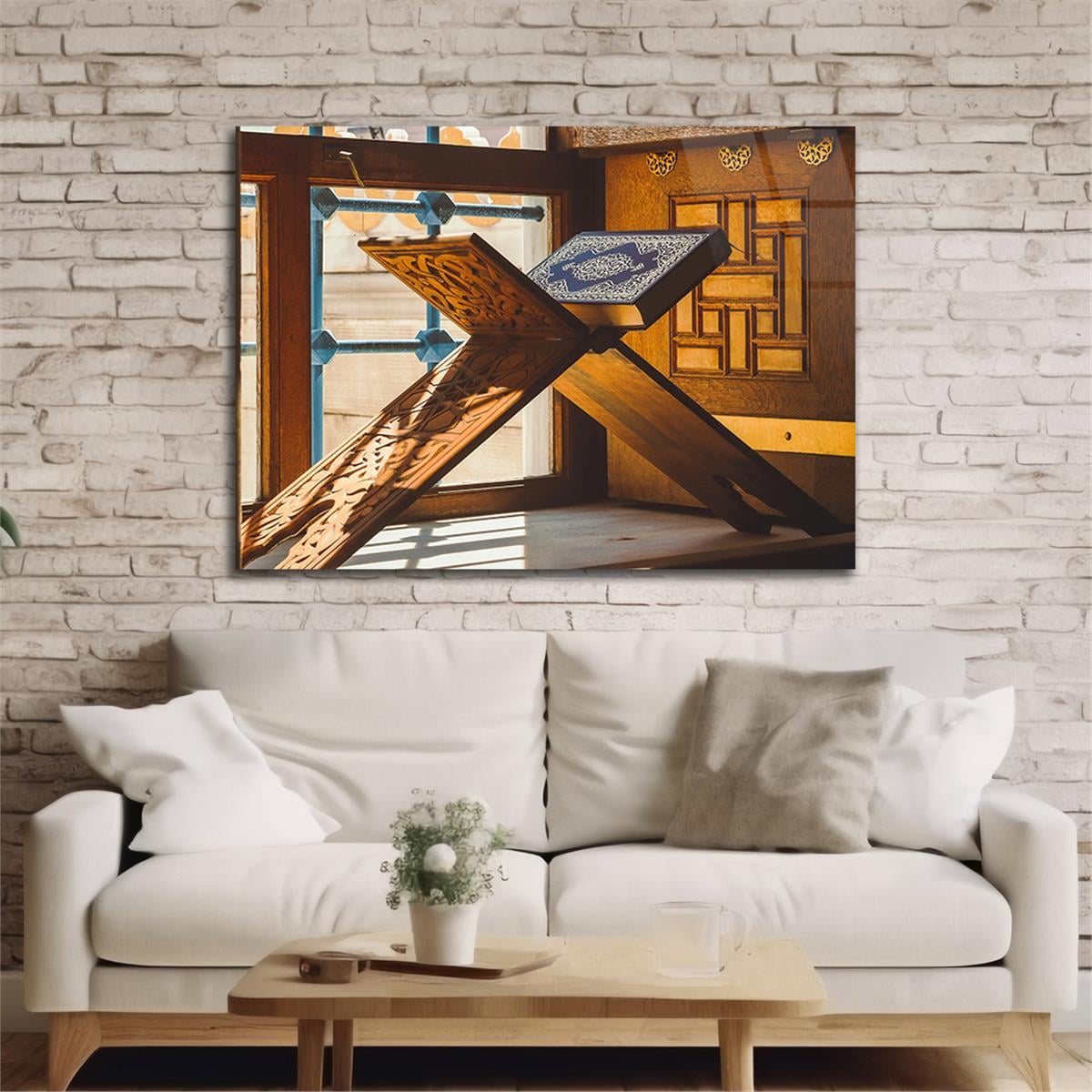 Yatay Dini Temalı Cam Tablo 170