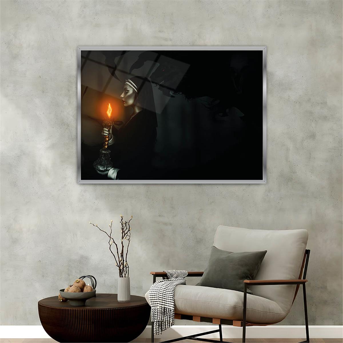 Aluminum-Framed Art-Themed Tempered Glass Wall Art 167