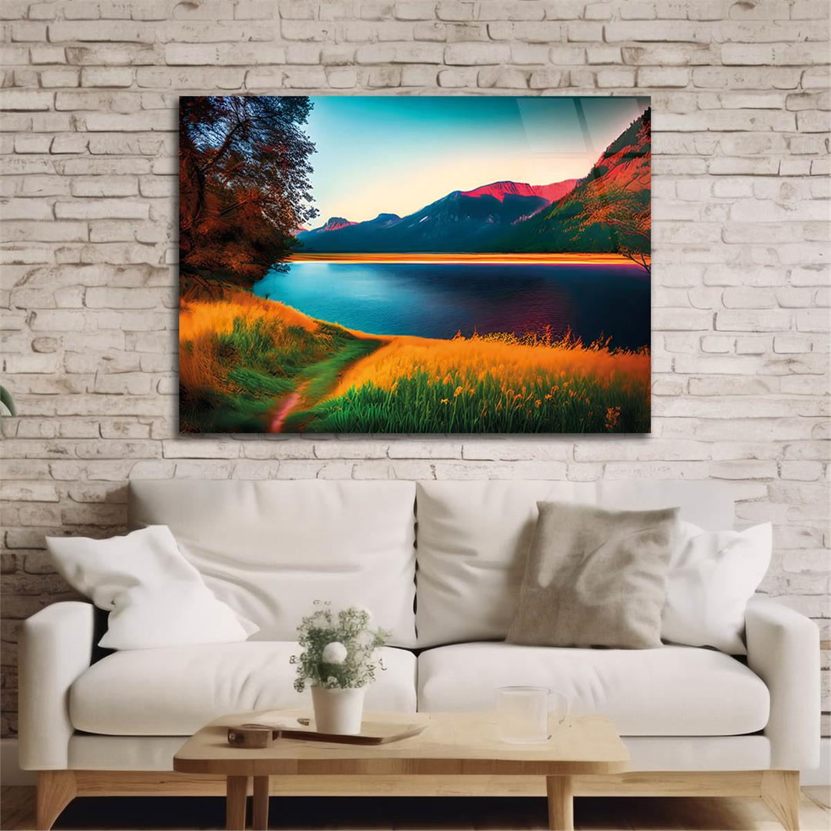Horizontal Natured-Themed Tempered Glass Wall Art 285