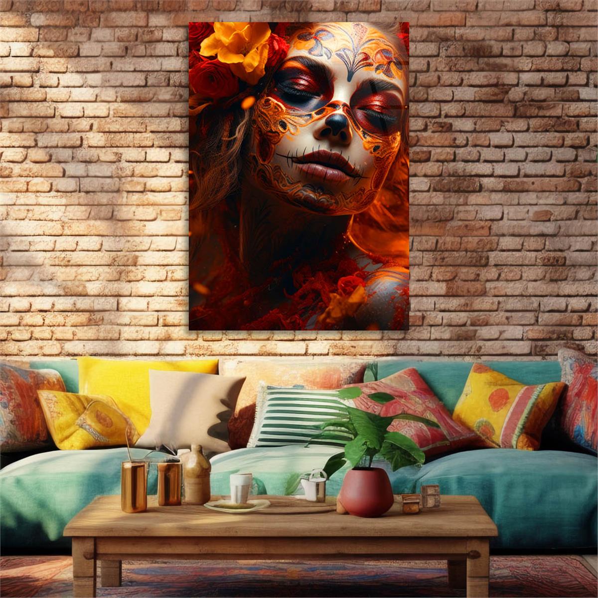 Dikey Sanat Temalı Cam Tablo 442