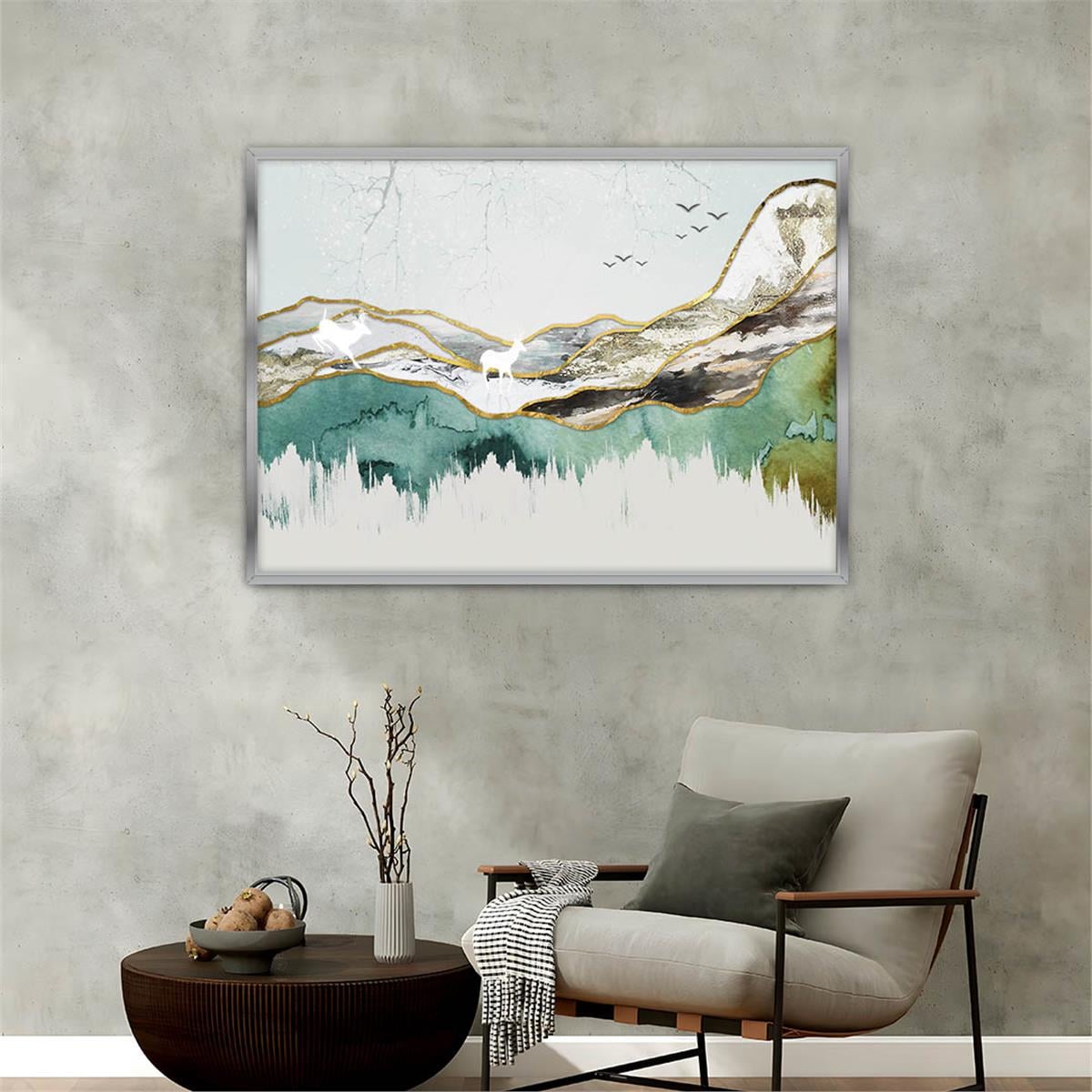 Aluminum-Framed Art-Themed Tempered Glass Wall Art 037