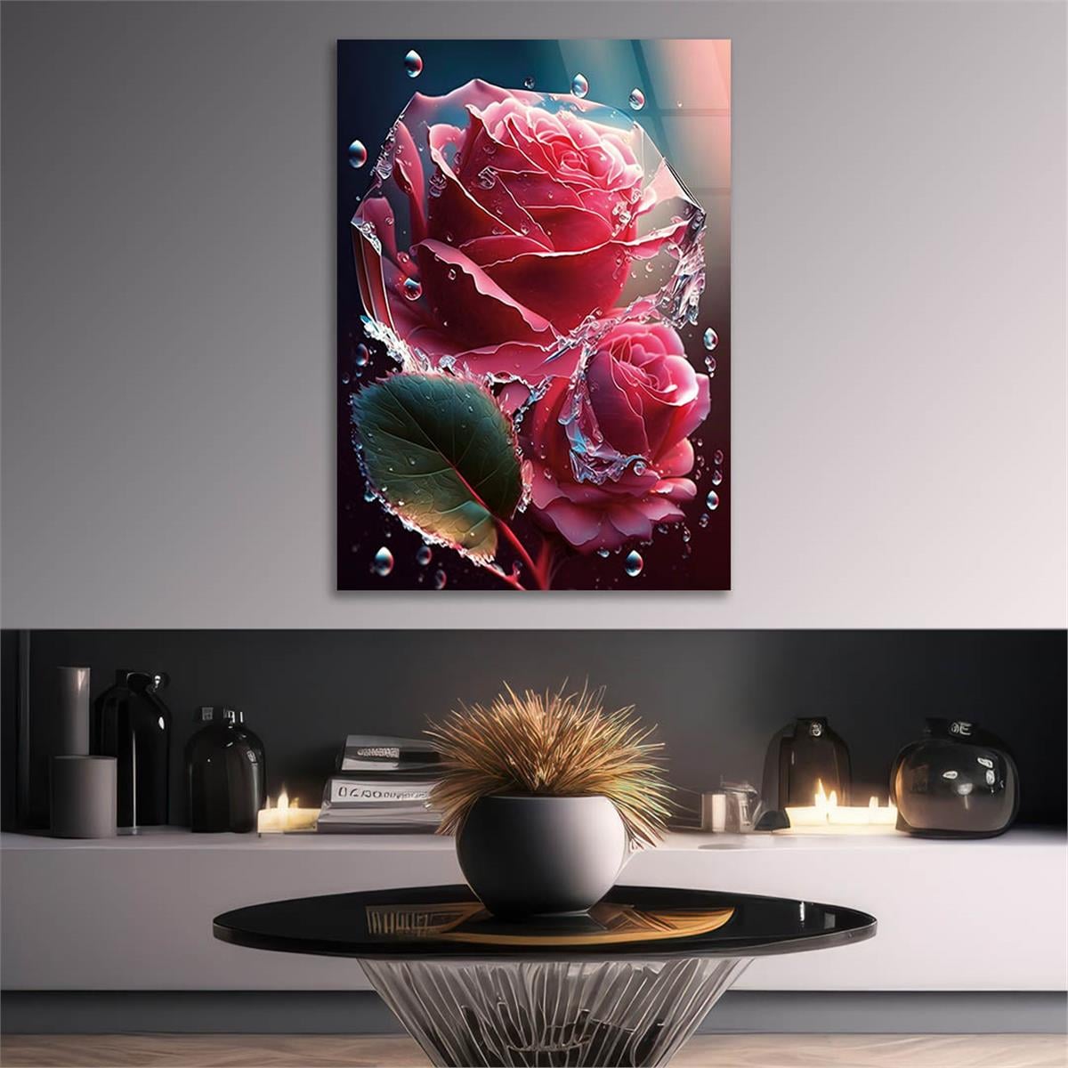 Vertical Tempered Glasss Wall Arts Natured-Themed131