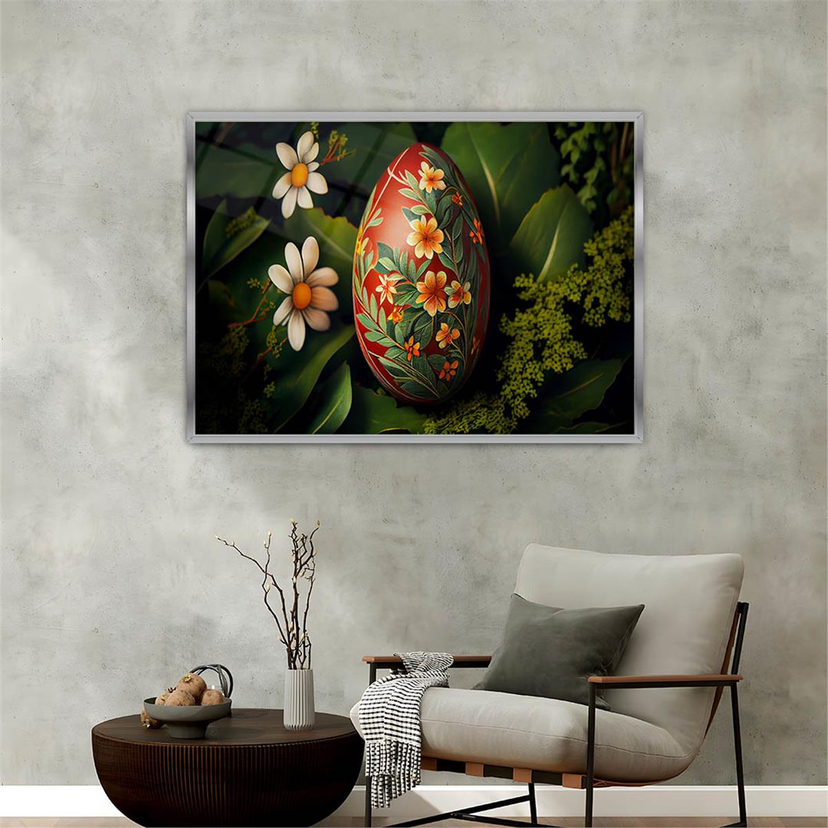 Aluminum-Framed Natured-Themed Tempered Glass Wall Art 038