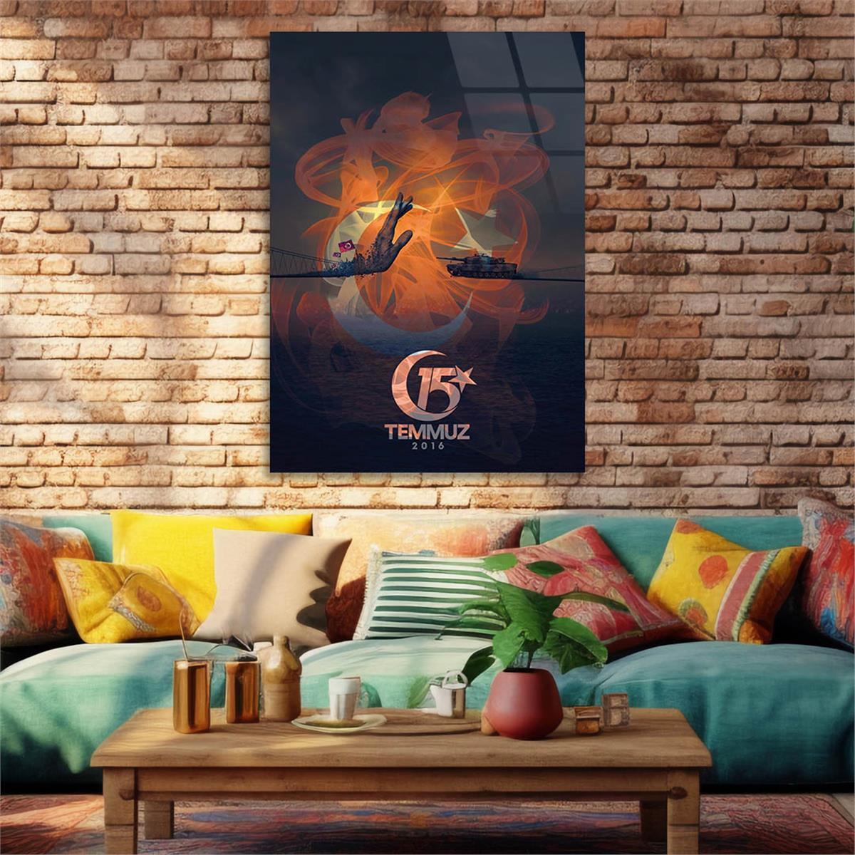 Dikey VatanTemalı Cam Tablo 163