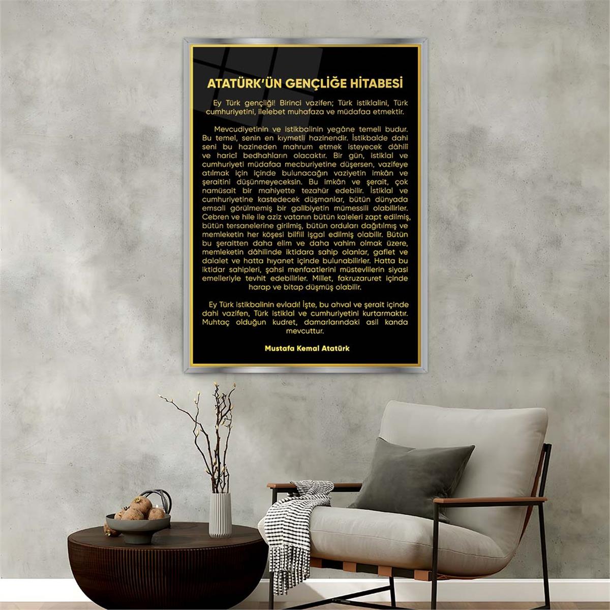 Aluminum-Framed National-Themed Tempered Glass Wall Art 046