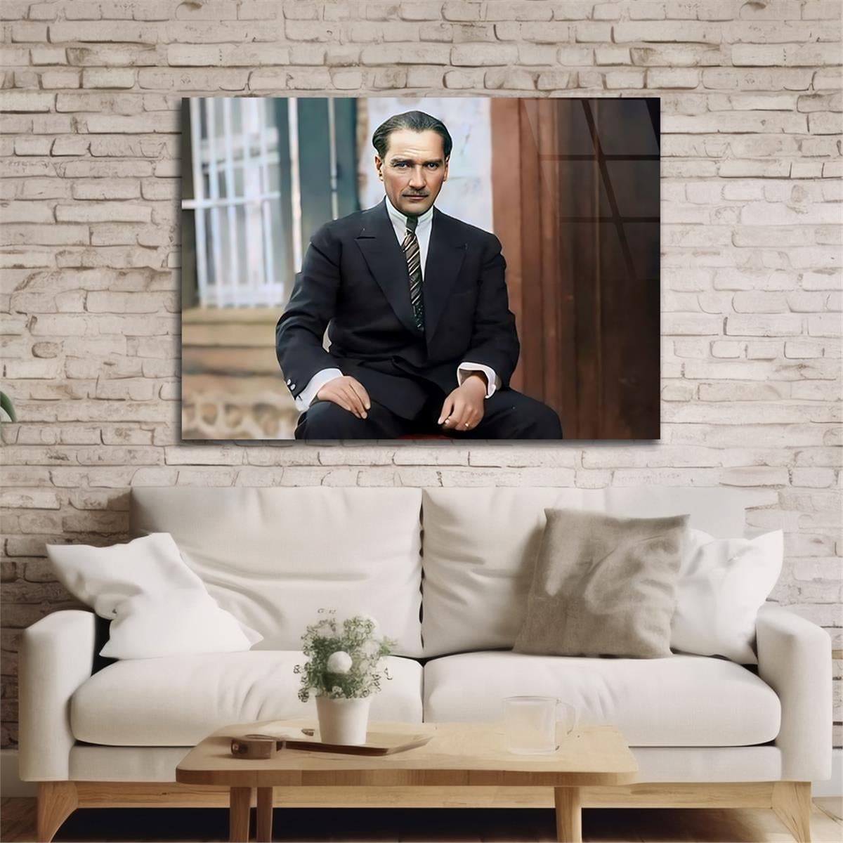 Yatay VatanTemalı Cam Tablo 095