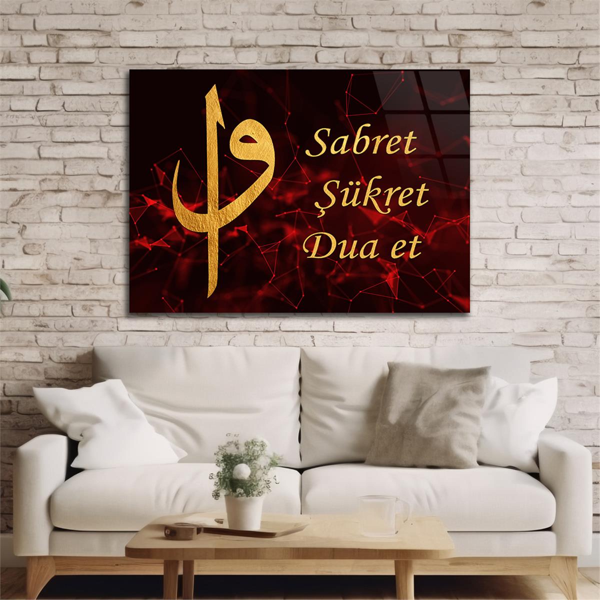 Yatay Dini Temalı Cam Tablo 223