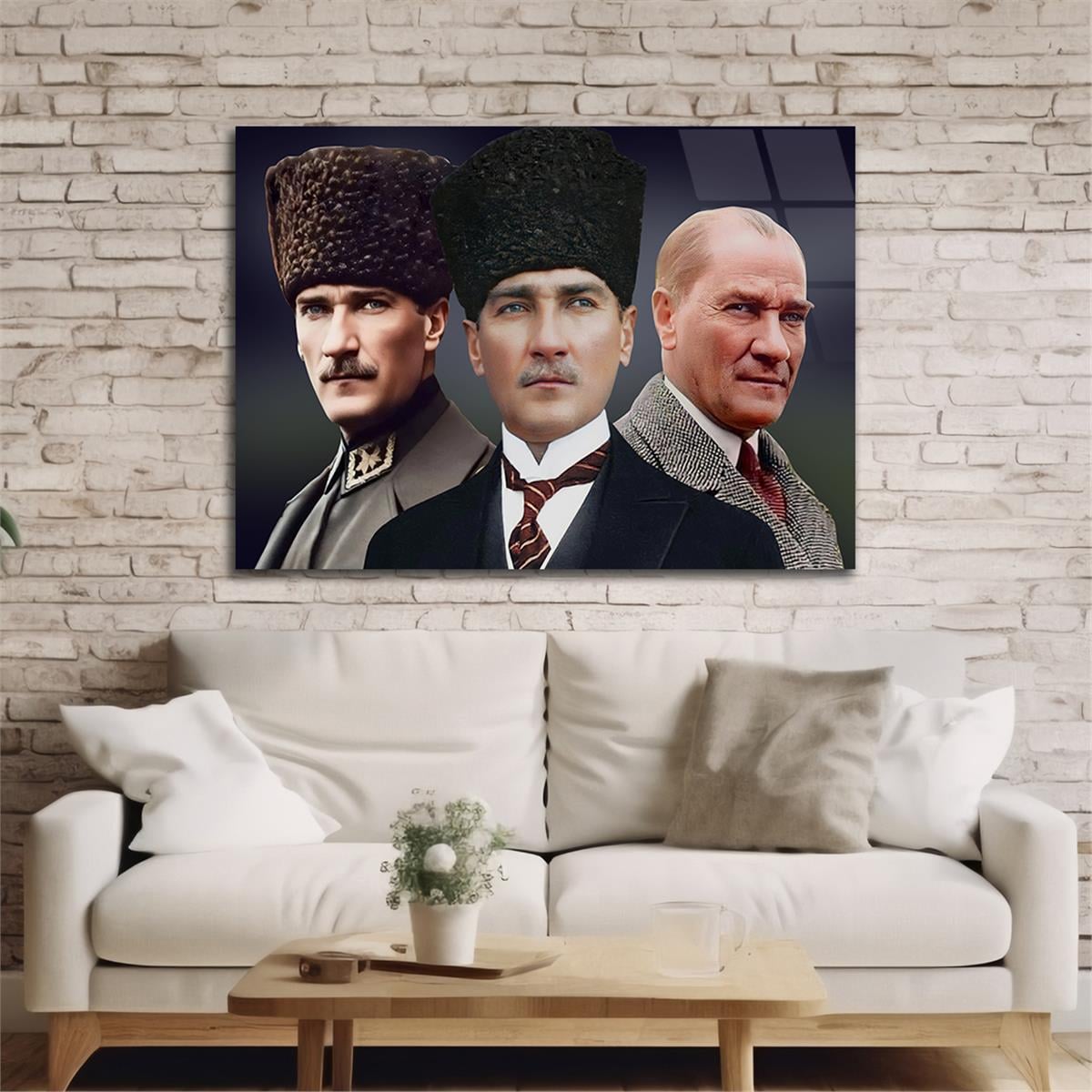 Yatay Vatan Temalı Cam Tablo 163