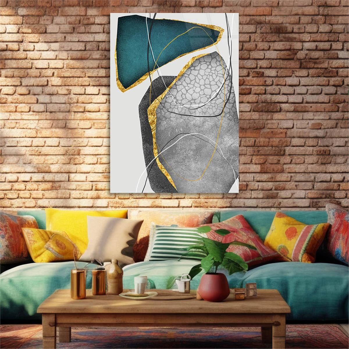 Vertical Tempered Glasss Wall Arts Art-Themed 299