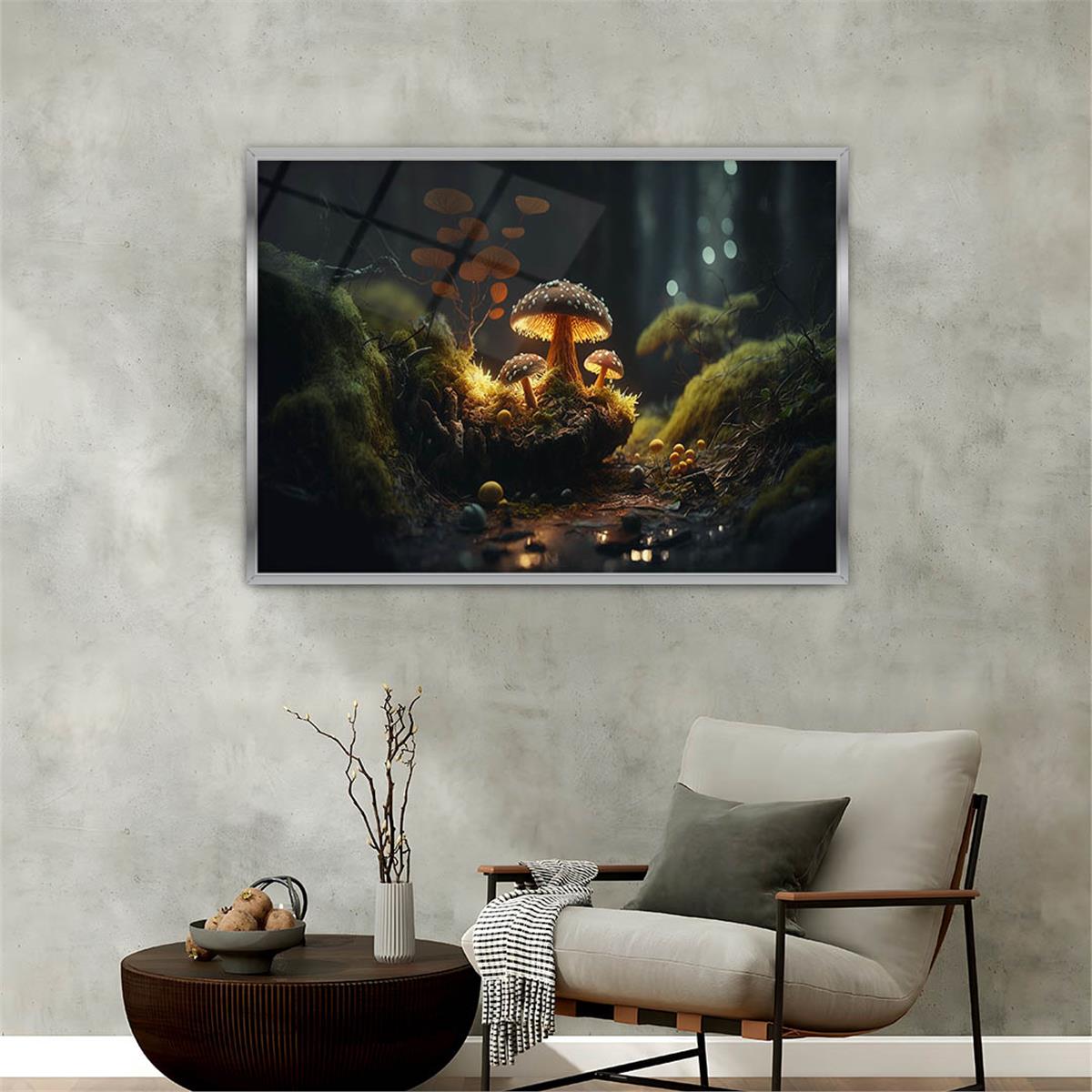 Aluminum-Framed Natured-Themed Tempered Glass Wall Art 070