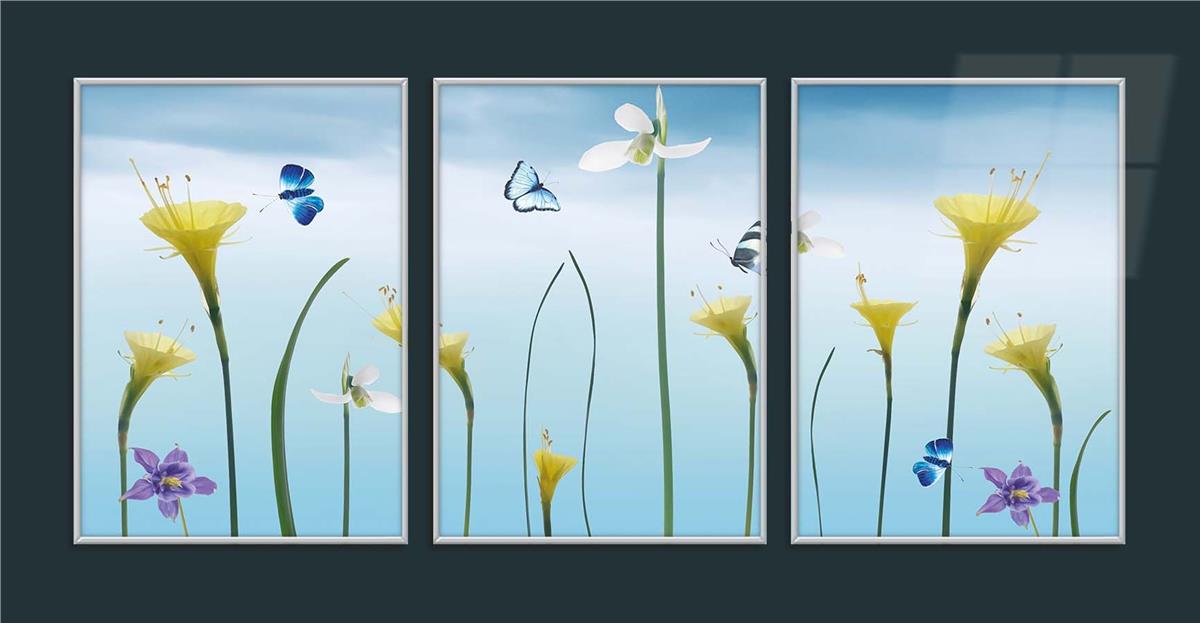 Alüminyum Çerçeveli Sanat Temalı 3'lü Set MDF Tablo 0068