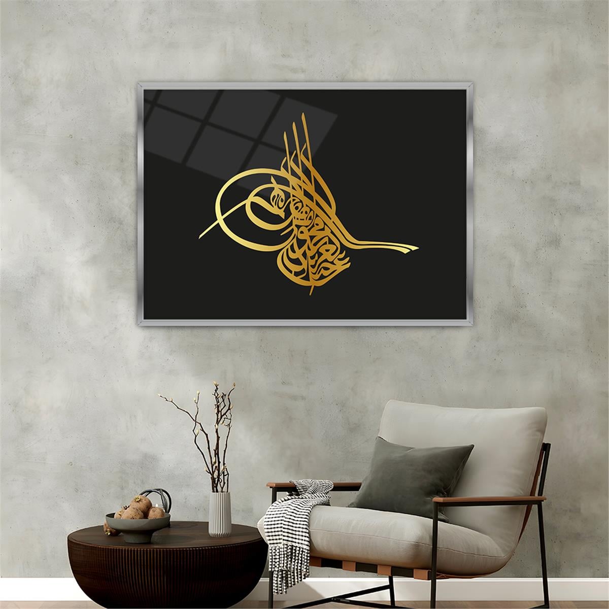 Tableau en verre à thème religieux avec cadre en aluminium  065