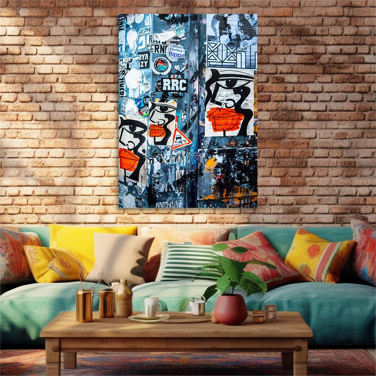 Dikey Sanat Temalı Cam Tablo 549