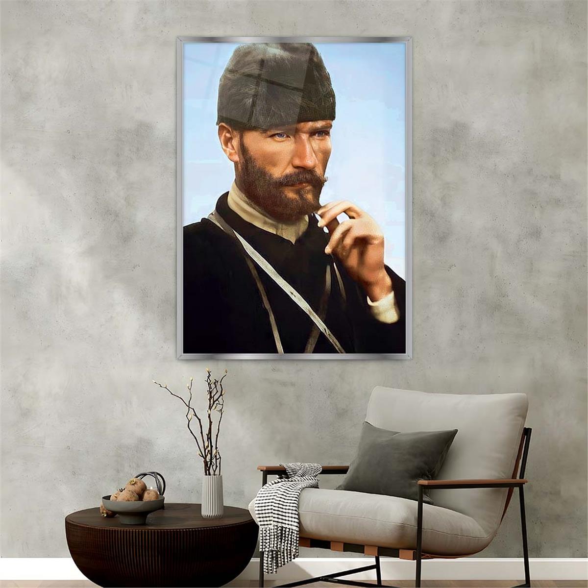 Aluminum-Framed National-Themed Tempered Glass Wall Art 064